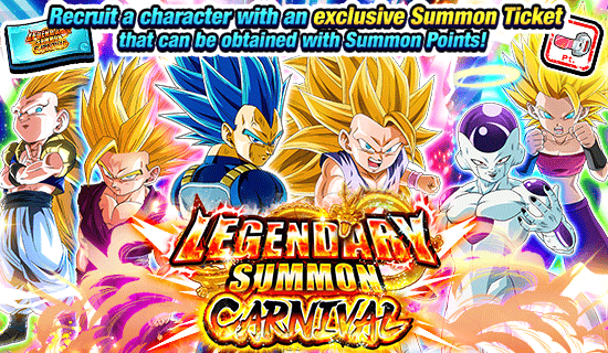 Banner for Legendary Summon Carnival 
[Summon Point Ticket]!