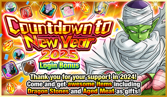 Banner for Countdown to New Year 2025 
Login Bonus!