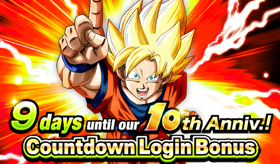 Banner for 10th Anniv. Incoming! 
Countdown Login Bonus!