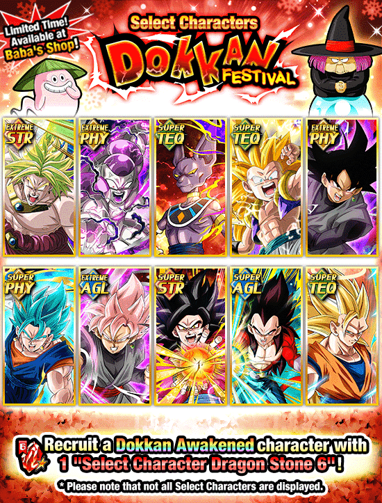 Banner for Select Characters Dokkan Festival!