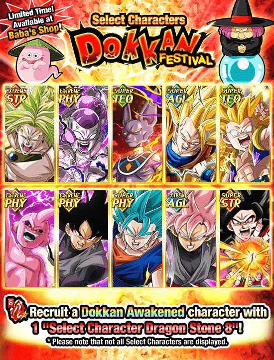Banner for Select Characters Dokkan Festival!
