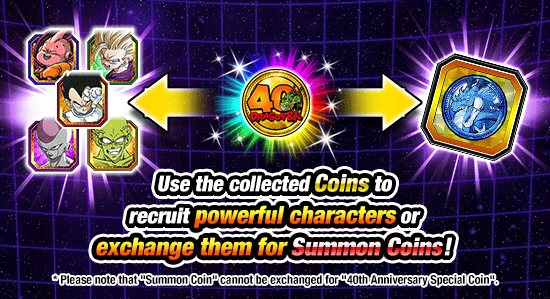 Banner for Regarding the Coins Obtainable 
from the 40th Anniversary Summon