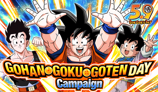 Banner for Gohan, Goku and Goten Day 
Campaign!