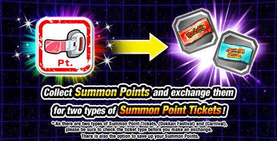 Banner for Exchange Summon Points 
for Summon Point Tickets!