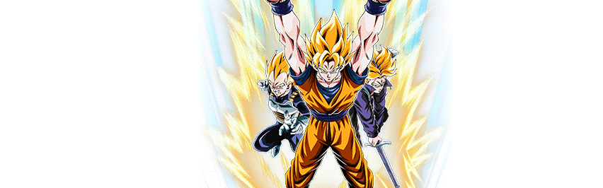 Super Saiyan Goku & 
Super Saiyan Vegeta & Super Saiyan Trunks (Teen)