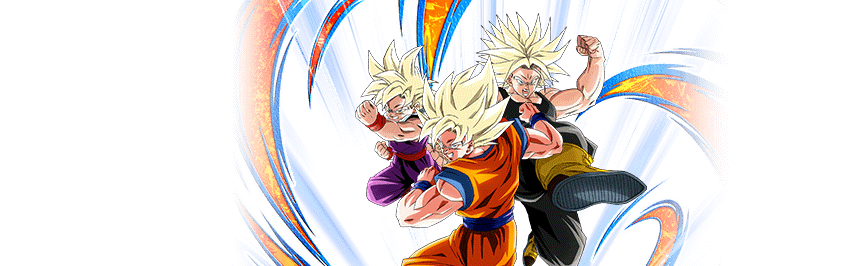 Super Saiyan Goku & Super Saiyan Gohan (Youth) & 
Super Saiyan Trunks (Teen)