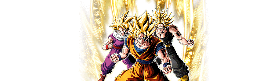 Super Saiyan Goku & Super Saiyan Gohan (Youth) & 
Super Saiyan Trunks (Teen)