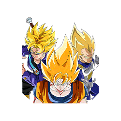 Super Saiyan Goku & 
Super Saiyan Vegeta & Super Saiyan Trunks (Teen)