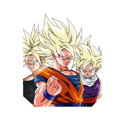 Super Saiyan Goku & Super Saiyan Gohan (Youth) & 
Super Saiyan Trunks (Teen)