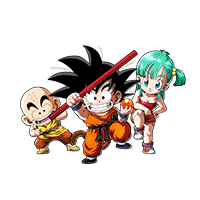 Goku (Youth) & Krillin (Youth) & Bulma (Youth)